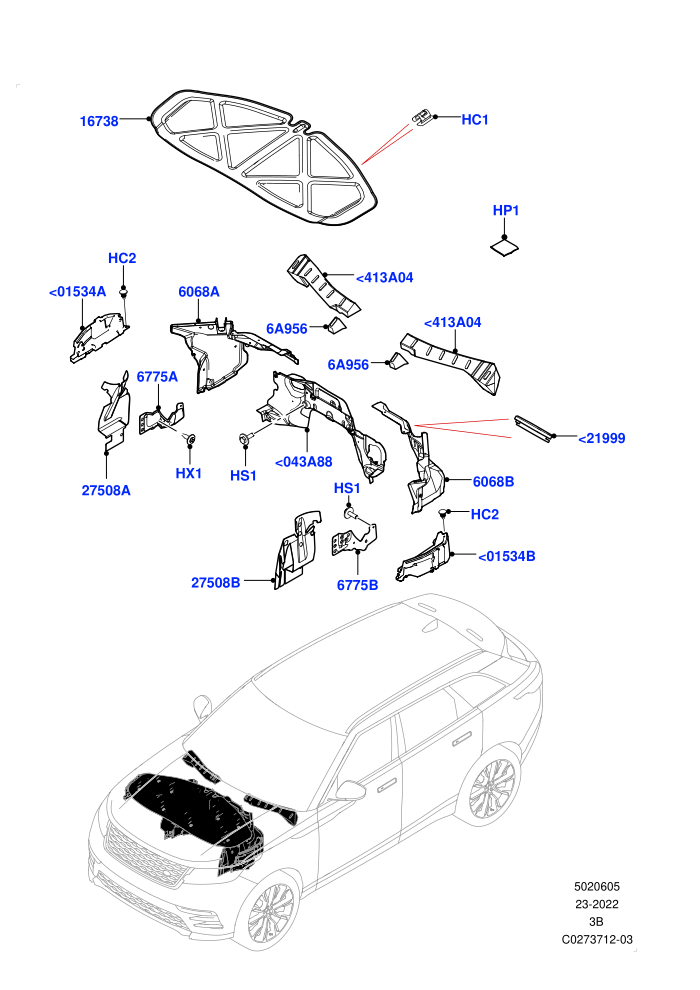 Insulators - Front (Engine Compartment)