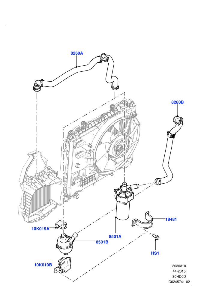 Water Pump (3.0L DOHC GDI SC V6 PETROL)(Auxiliary Unit,Solihull Plant Build)((V)FROMEA000001)