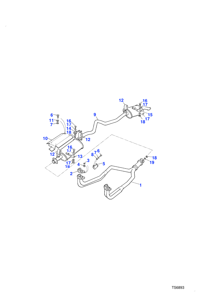 Exhaust System (Less Catalyst,V8 Petrol)((V)FROMGA399973)