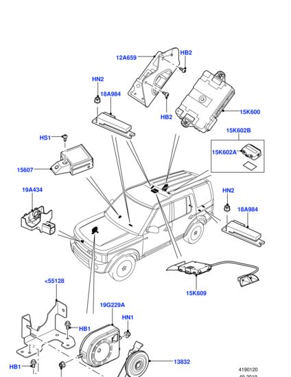 LR071386 LAND ROVER Модуль сигнализации D4/RRS
