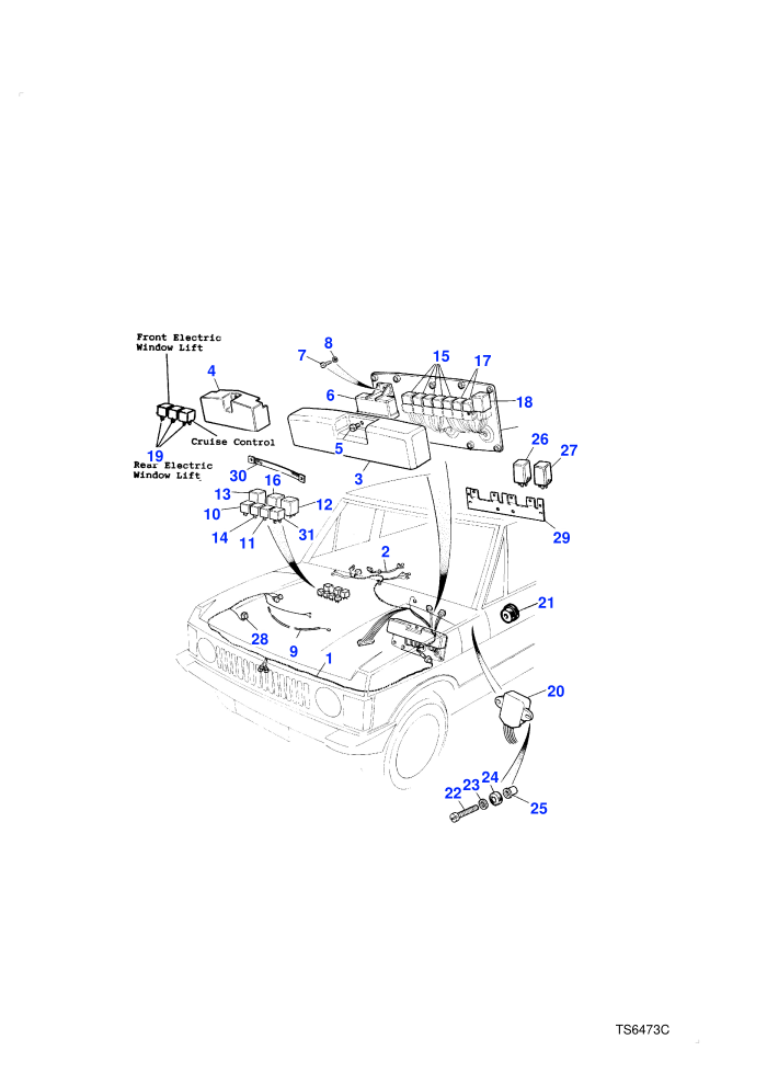 Relays & Cables-Air Conditioning-From (V) DA274121 (2Dr) & (V) DA273923 (4Dr)