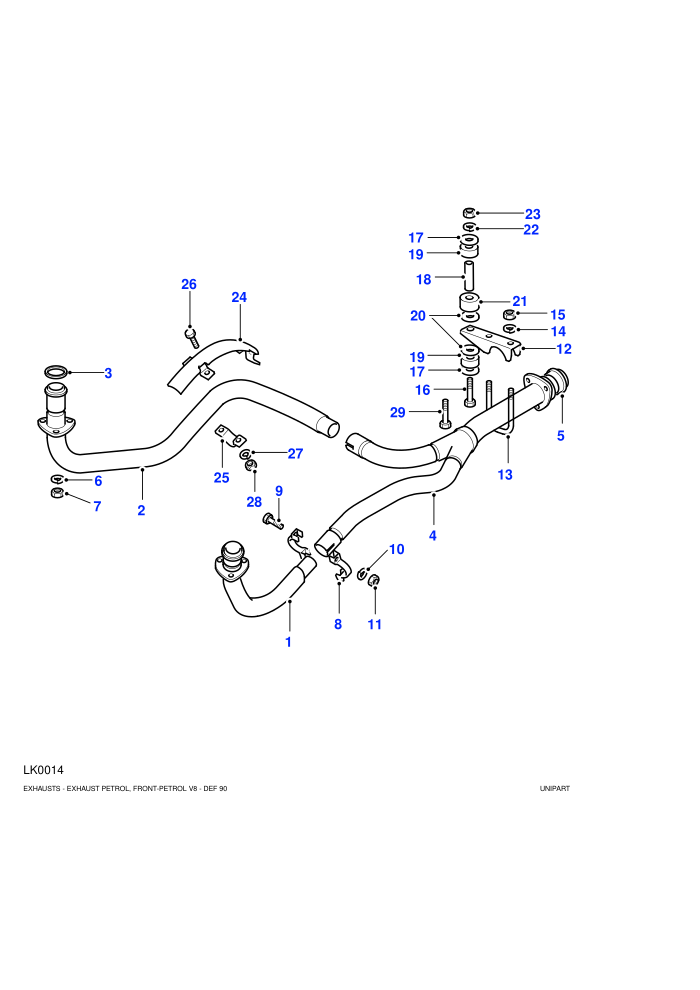 Front (Less Catalyst,Petrol V8 L/R)