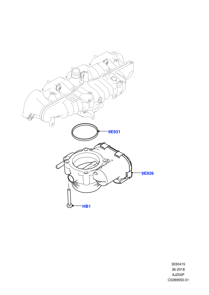 Throttle Housing (2.0L AJ200P Hi PHEV,2.0L I4 High DOHC AJ200 Petrol)(Nitra Plant Build)((V)FROMK2000001)