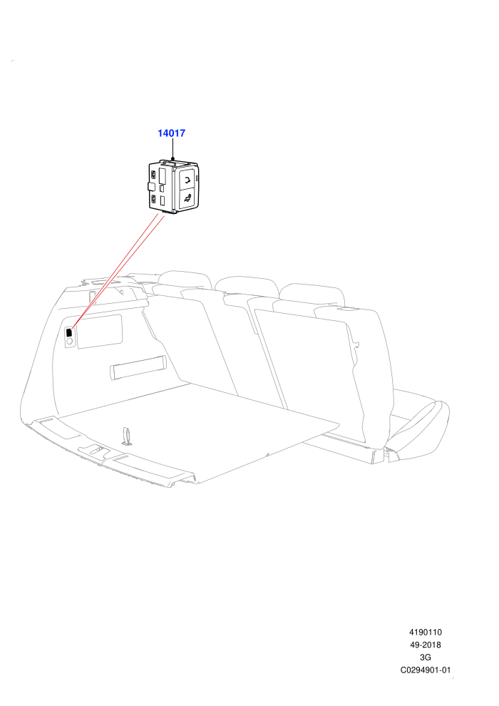 Switches (Halewood (UK),Tow Hitch Elec Deployable Swan Neck)(Luggage Compartment)