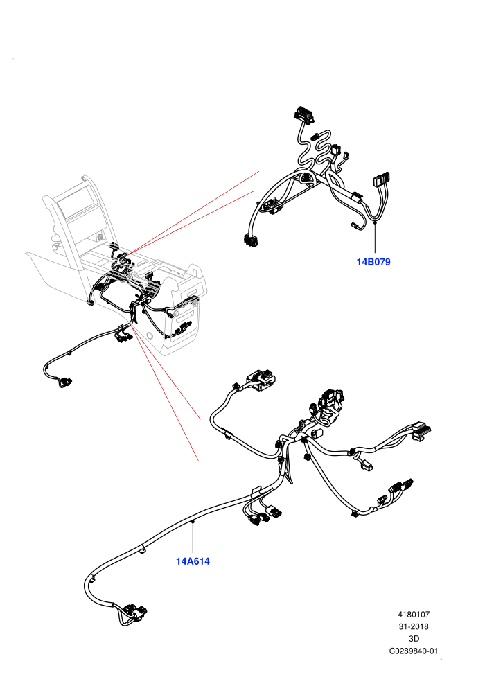 Center Console Harness (Solihull Plant Build)((V)FROMKA000001)
