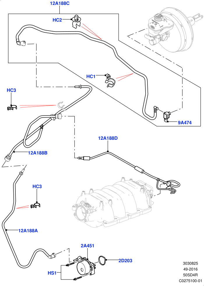 Vacuum Control And Air Injection (5.0L OHC SGDI NA V8 Petrol - AJ133,LHD)((V)FROMHA000001)