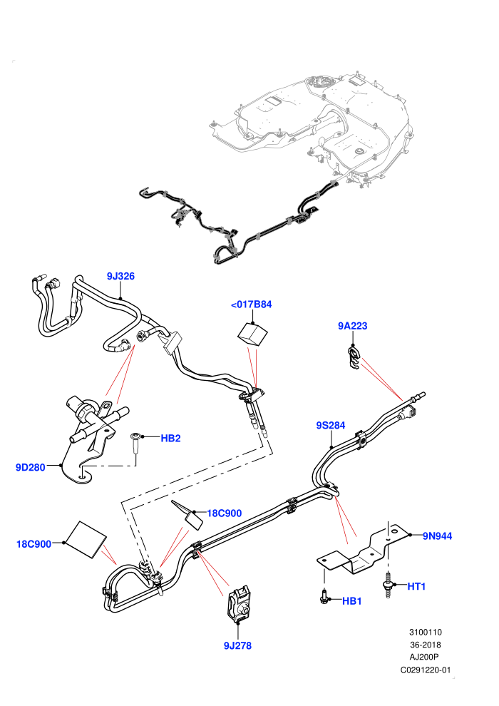 Fuel Lines (2.0L I4 High DOHC AJ200 Petrol)(Front,Nitra Plant Build)((V)TOL2999999 (V)FROMK2000001)
