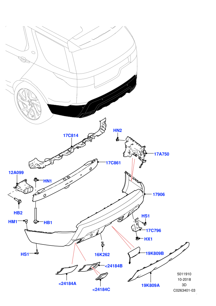 Rear Bumper (Solihull Plant Build)((V)FROMHA000001)