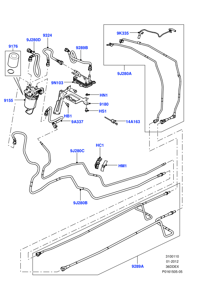 Fuel Lines (3.6L V8 32V DOHC EFi Diesel Lion)((V)TO9A999999 (V)FROM7A000001)