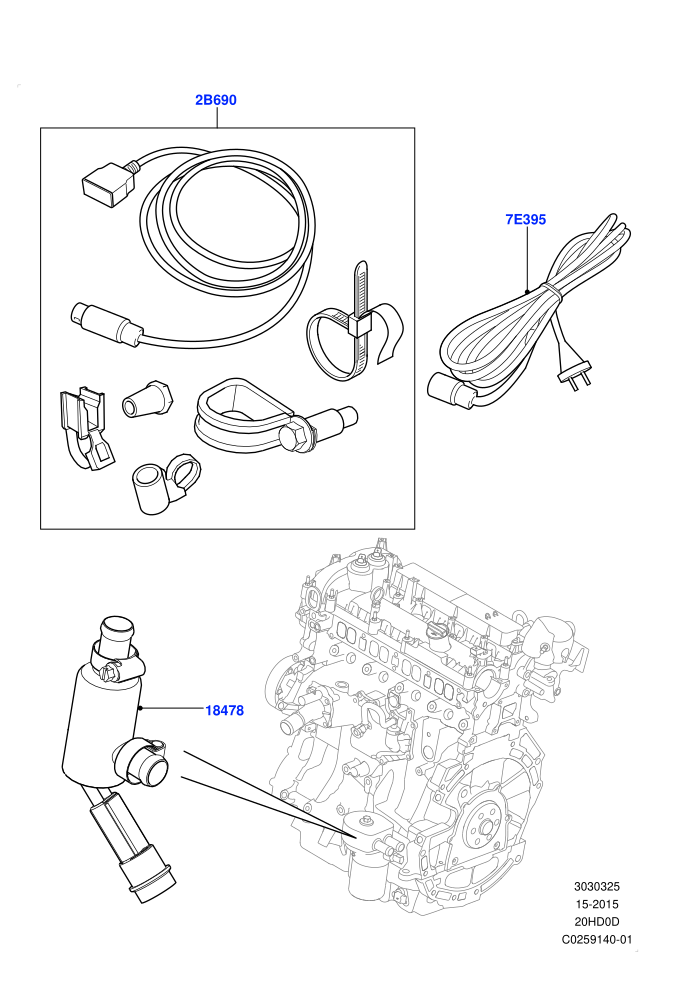 Engine Heater (2.0L 16V TIVCT T/C 240PS Petrol,2.0L 16V TIVCT T/C Gen2 Petrol,Halewood (UK))