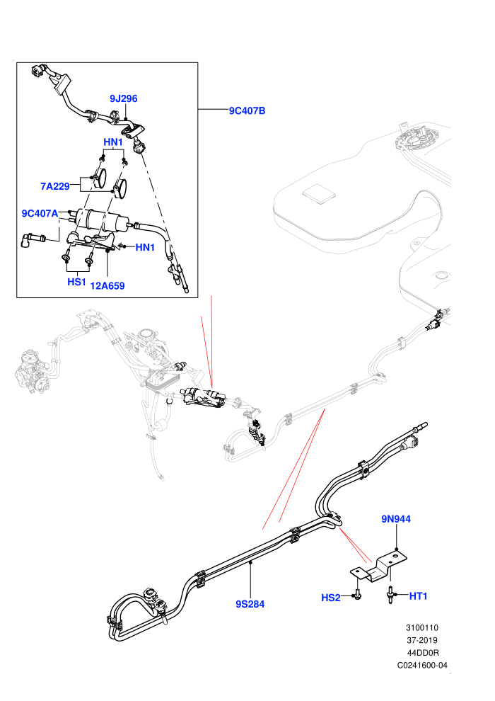 Fuel Lines (4.4L DOHC DITC V8 Diesel)(Rear)