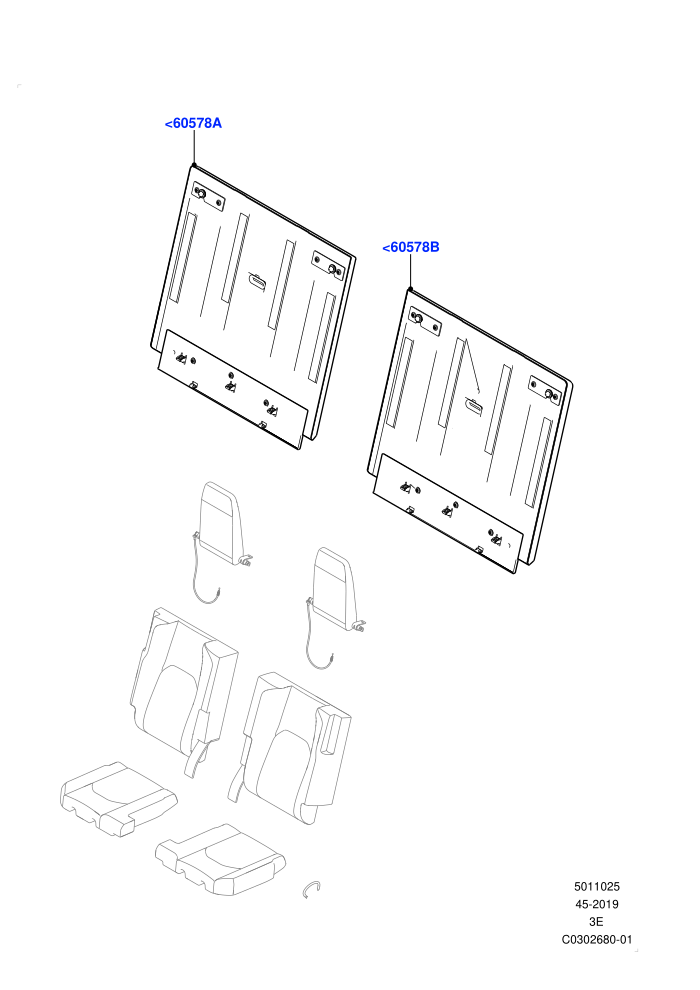 Rear Seat Back (With 3rd Row Double Seat)