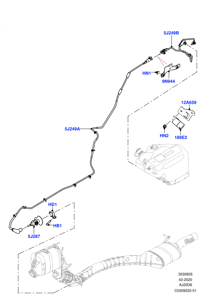Exhaust Fluid Injection System (3.0L AJ20D6 Diesel High,With Diesel Exh Fluid Emission Tank)(Injector and Control Unit)((V)FROMMA000001)