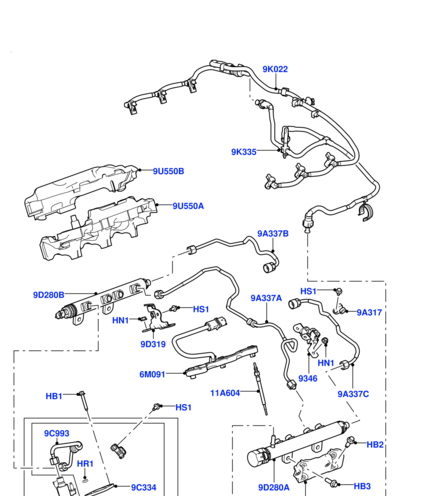 LR017438 OEM Установочный к-кт форсунки 3.0D (3,4 цилиндр)