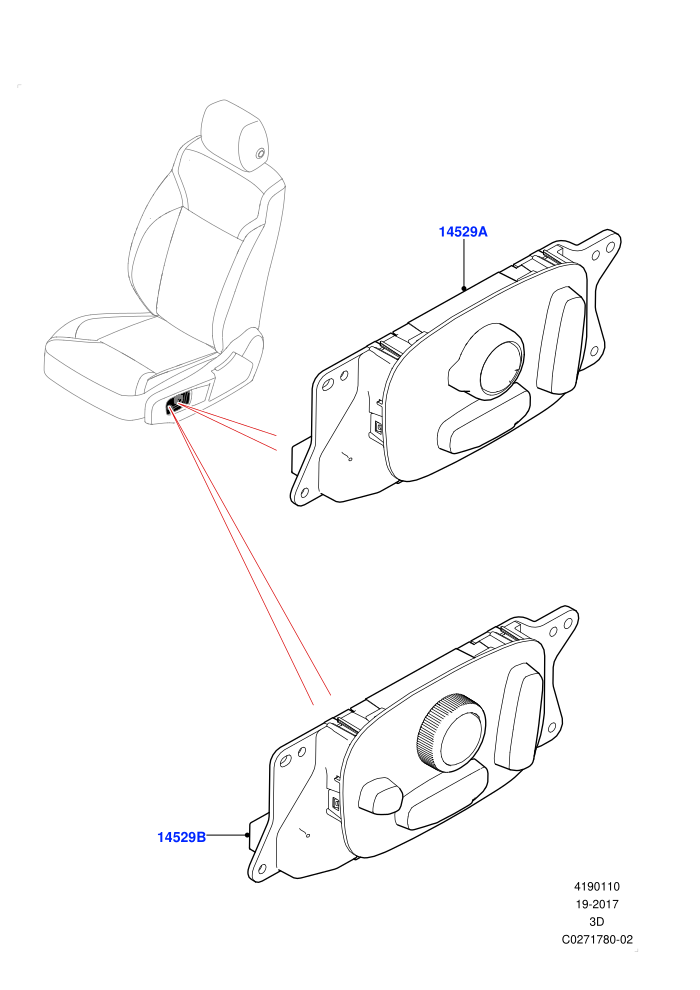 Switches (Front Seats,Solihull Plant Build)((V)FROMHA000001)