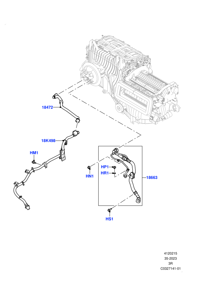 Heater Hoses (4.4L V8 Turbo Petrol(NC11),Fuel Fired Heater With Park Heat,With Front Comfort Air Con (IHKA))((V)FROMRA000001)