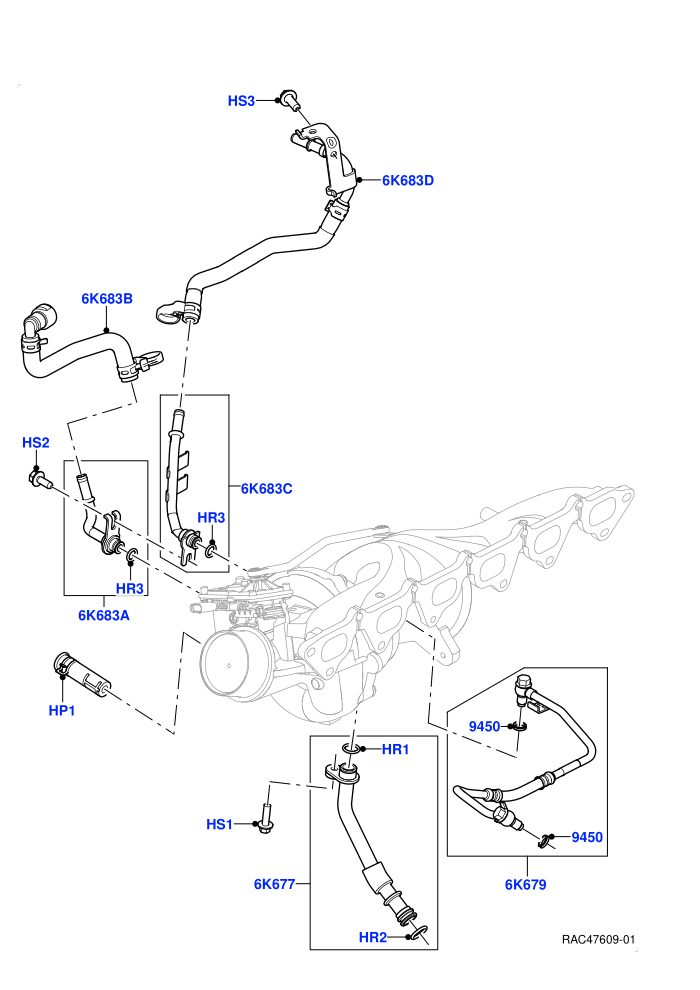 Turbocharger (3.0L AJ20P6 Petrol PHEV)(Lubrication And Cooling)