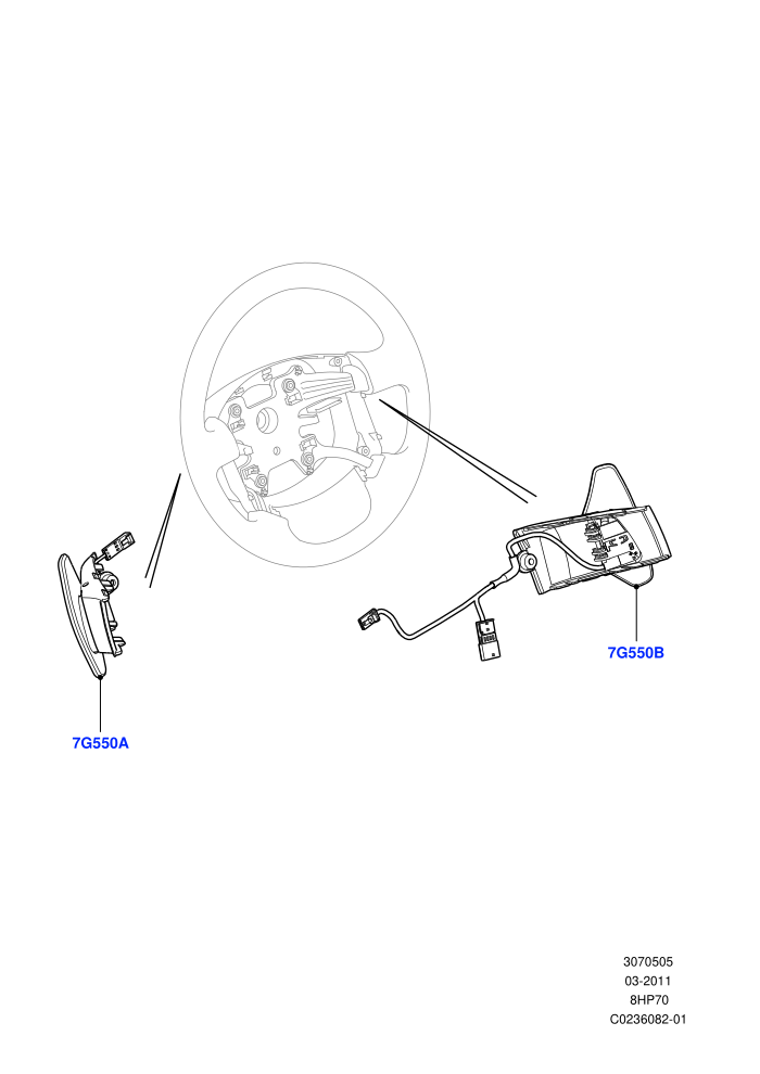 Gear Change-Automatic Transmission (3.0 V6 D Gen2 Twin Turbo,4.4L DOHC DITC V8 Diesel,8 Speed Auto Trans ZF 8HP70 4WD)(Steering Wheel)((V)FROMBA000001)