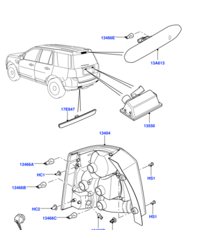 LR025606 EUROSPARE-OEM Фонарь заднего крыла правый FR2 2006 - 2009