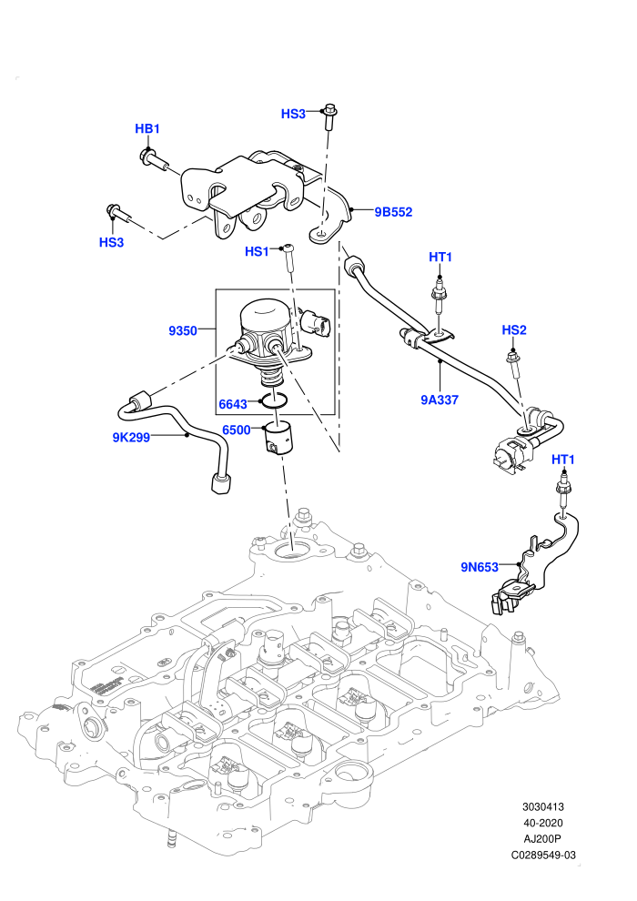 Fuel Injection Pump-Engine Mounted (2.0L I4 High DOHC AJ200 Petrol)(Nitra Plant Build)((V)TOL2999999 (V)FROMK2000001)