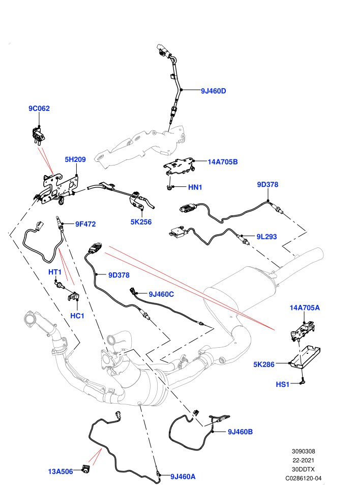 Exhaust Sensors And Modules (3.0 V6 D Gen2 Twin Turbo,EU6D Diesel + DPF Emissions)((V)FROMKA000001)