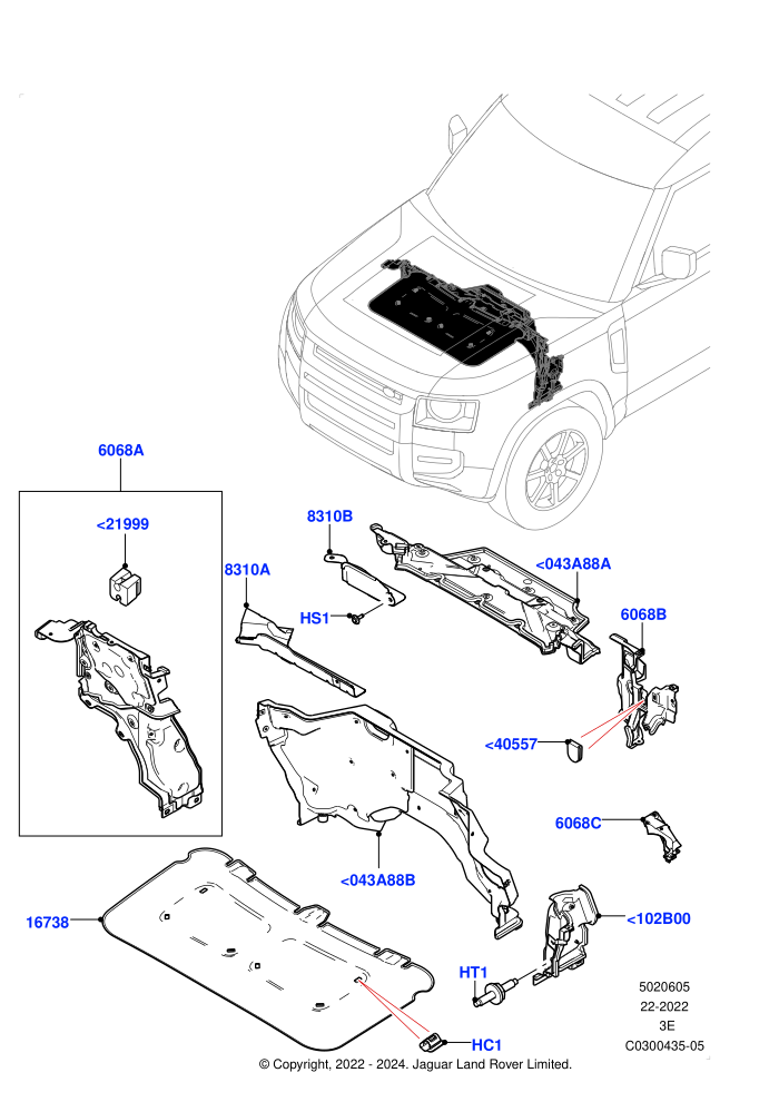 Insulators - Front (Engine Compartment)