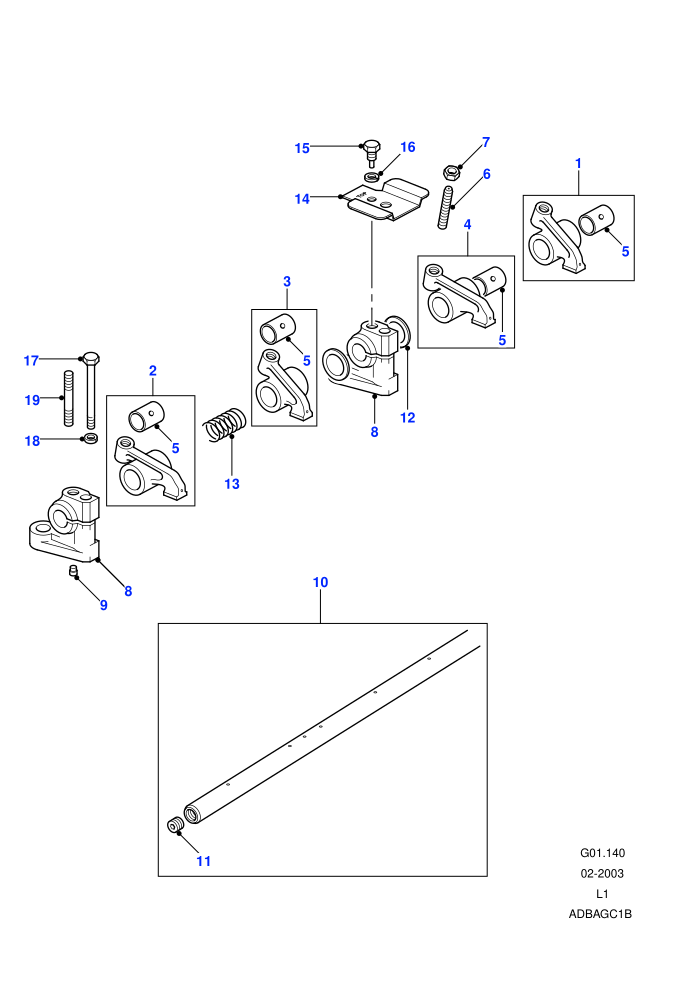 Rocker Shaft (2.25L 4 Cyl L/R Petrol)