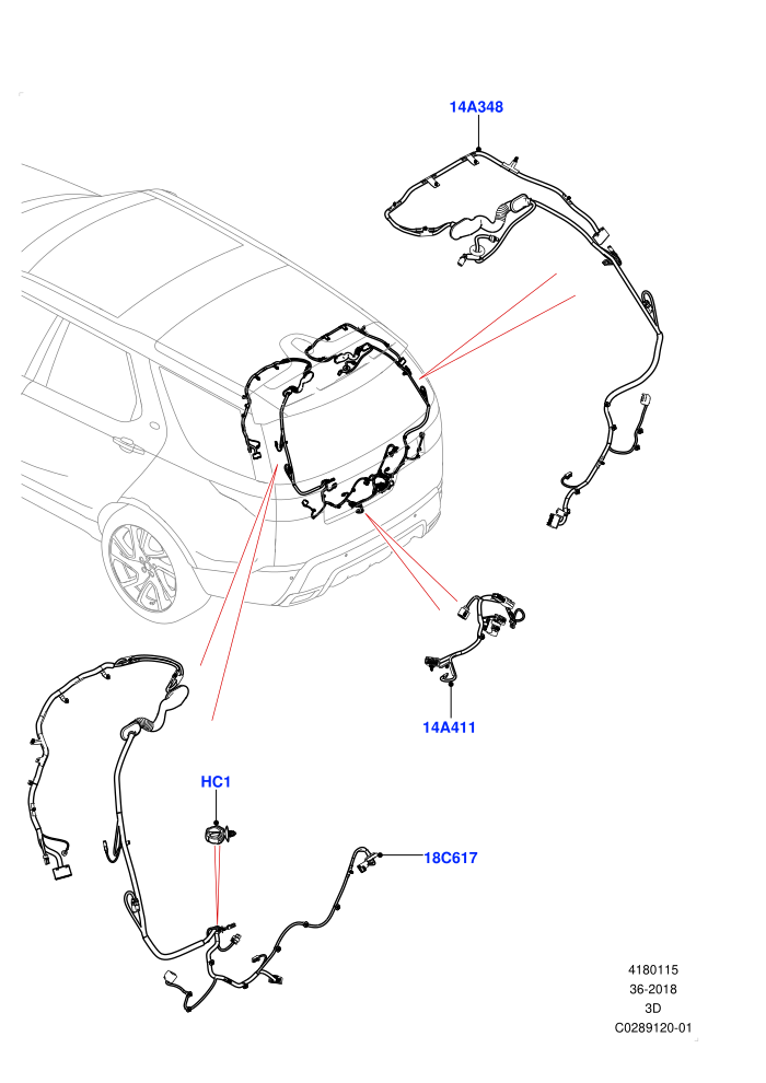 Electrical Wiring - Body And Rear (Nitra Plant Build,Tailgate)((V)FROMK2000001)