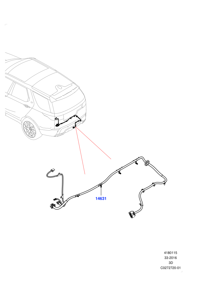 Electrical Wiring - Body And Rear (Tow Hitch Elec Deployable Swan Neck)(Solihull Plant Build,Towing)((V)FROMHA000001)