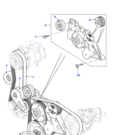 LR031360 LAND ROVER Ремень приводной (с кондиционером) DEF
