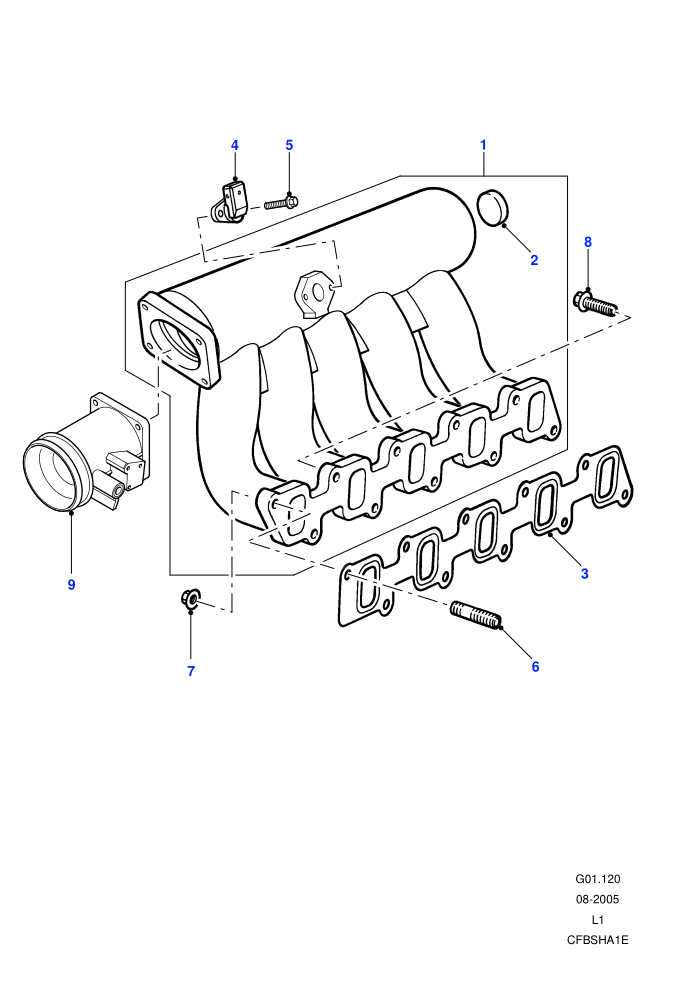 Manifold Inlet (2.5L 5 Cyl L/R Turbo Diesel)