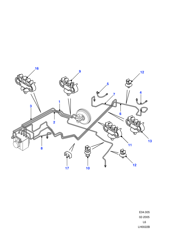 Brake Pipes (4 Wheel Anti-Lock Braking System)((V)FROM1A000001)