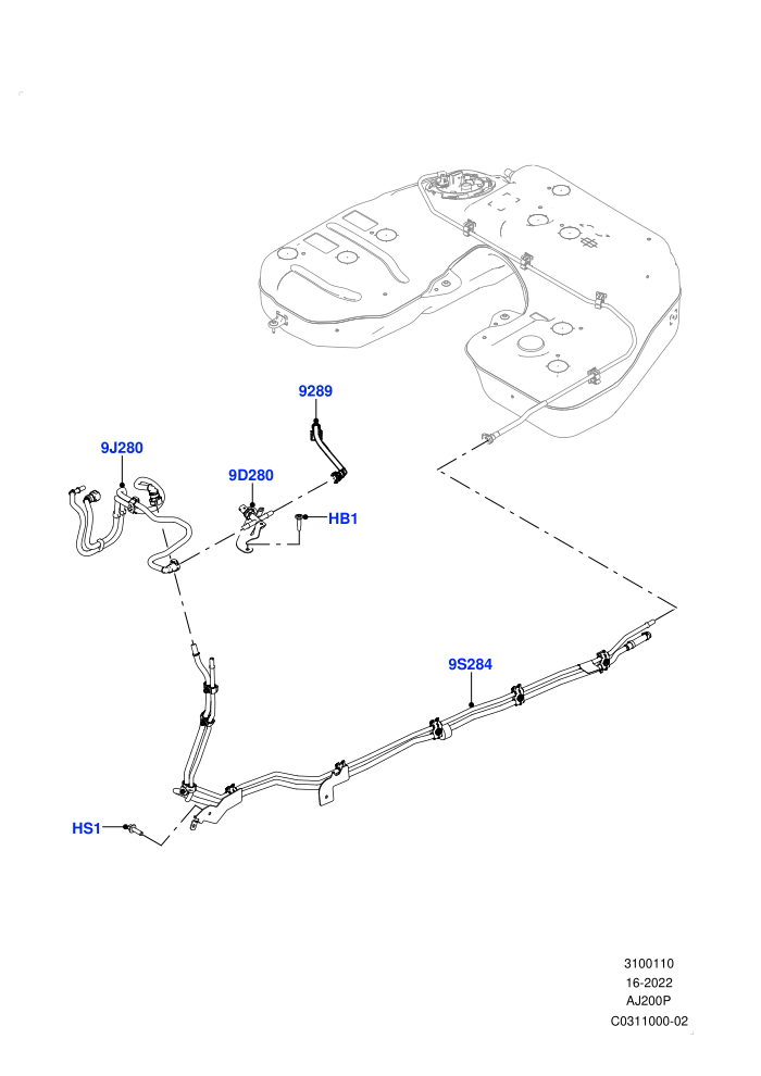 Fuel Lines (2.0L I4 High DOHC AJ200 Petrol)(Nitra Plant Build)((V)FROMM2000001)