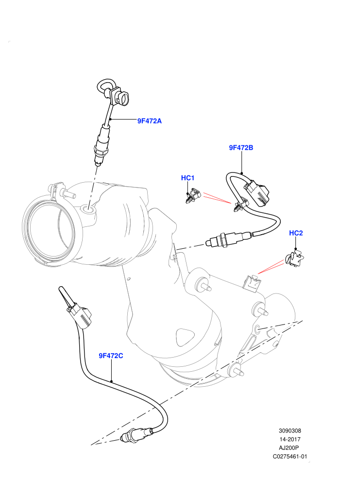Exhaust Sensors And Modules (2.0L I4 High DOHC AJ200 Petrol,2.0L I4 Mid DOHC AJ200 Petrol,Japan DBA Emissions,SULEV Requirements)