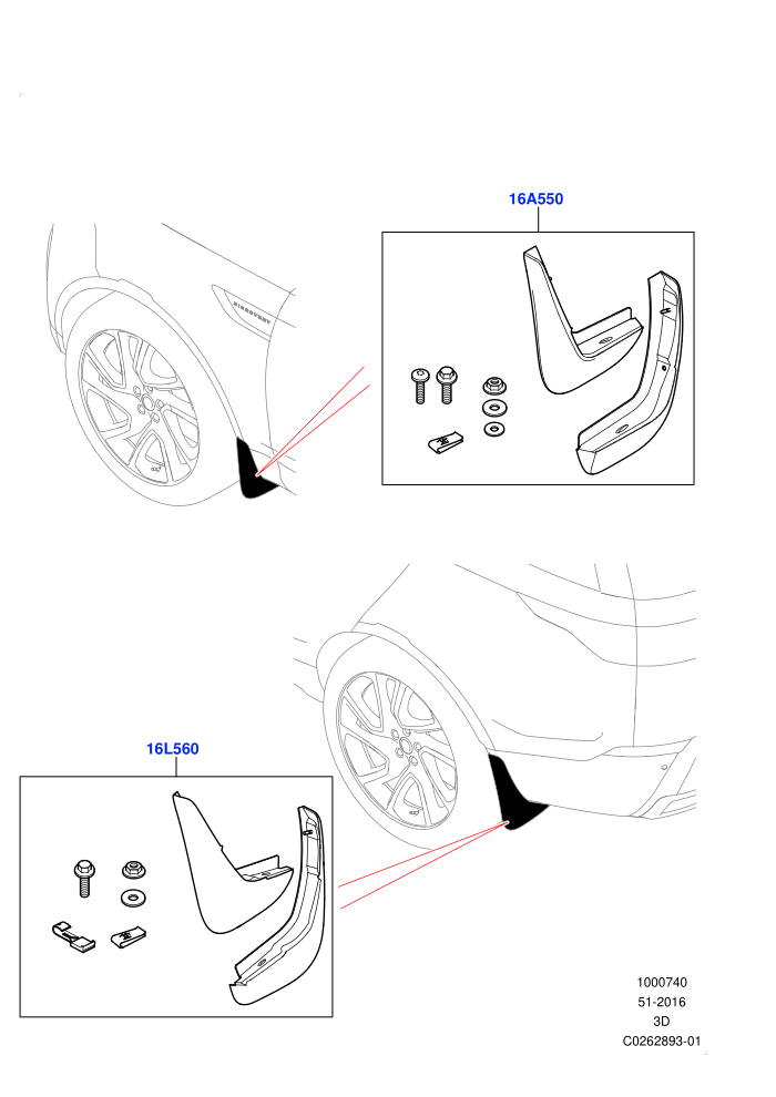 Mudflaps - Front & Rear (Nitra Plant Build,Solihull Plant Build)