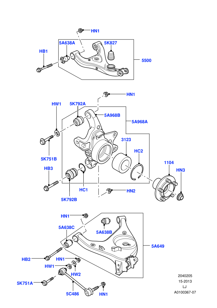 Rear Knuckle And Suspension Arms ((V)TO9A999999)