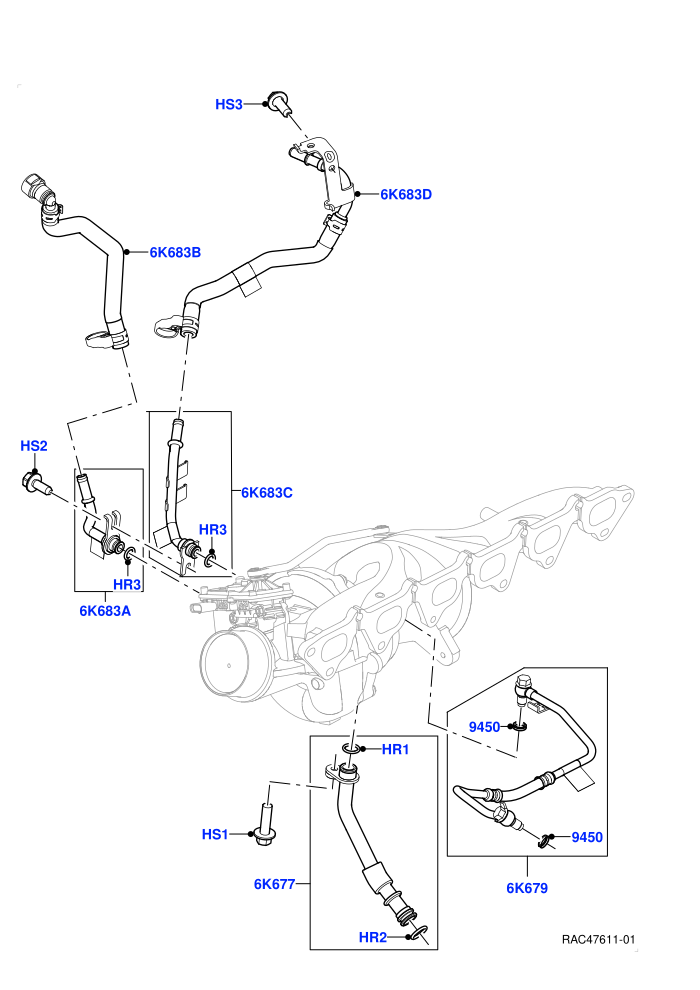 Turbocharger (3.0L AJ20P6 Petrol High)(Lubrication And Cooling)((V)FROMKA000001)