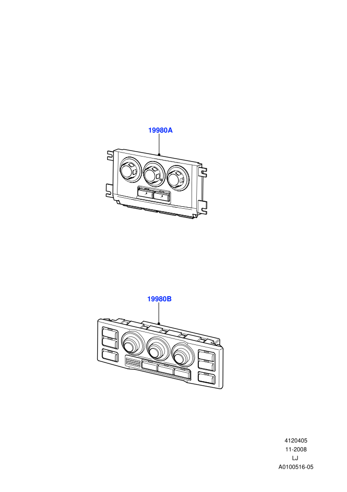 Heater & Air Conditioning Controls ((V)TO9A999999)