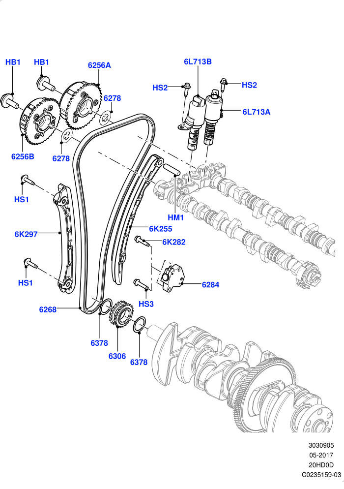 Timing Gear (2.0L 16V TIVCT T/C 240PS Petrol,2.0L 16V TIVCT T/C Gen2 Petrol,Halewood (UK))