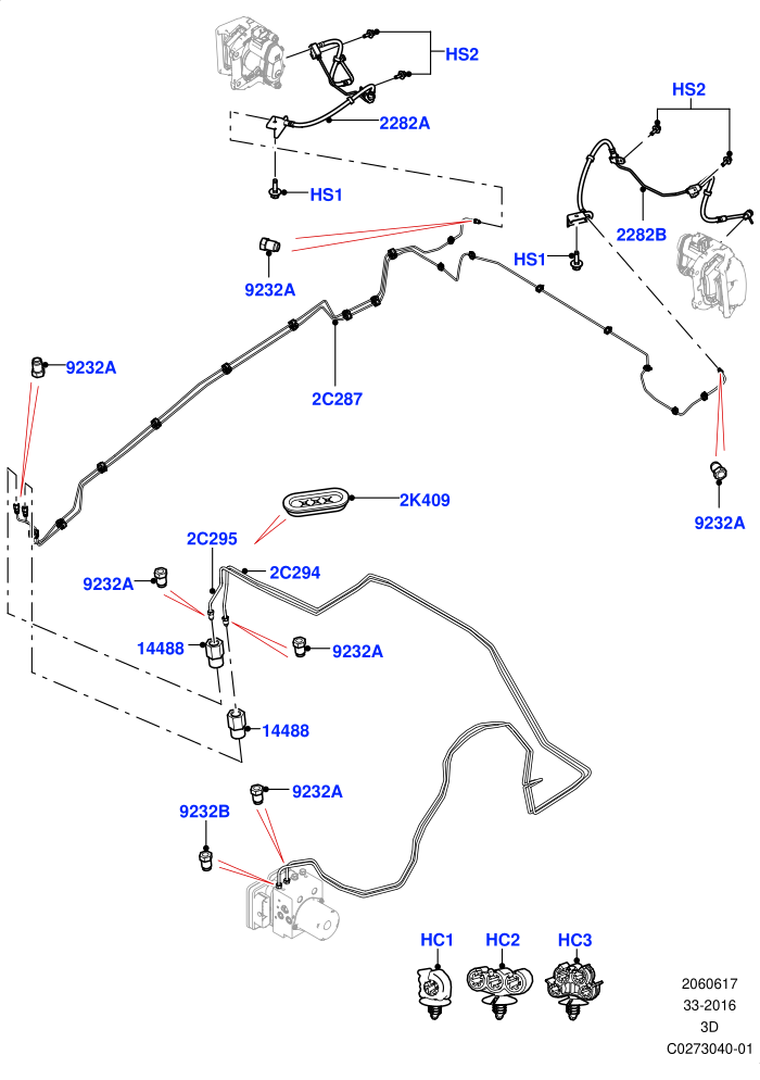 Rear Brake Pipes (LHD)(Solihull Plant Build)((V)FROMHA000001)