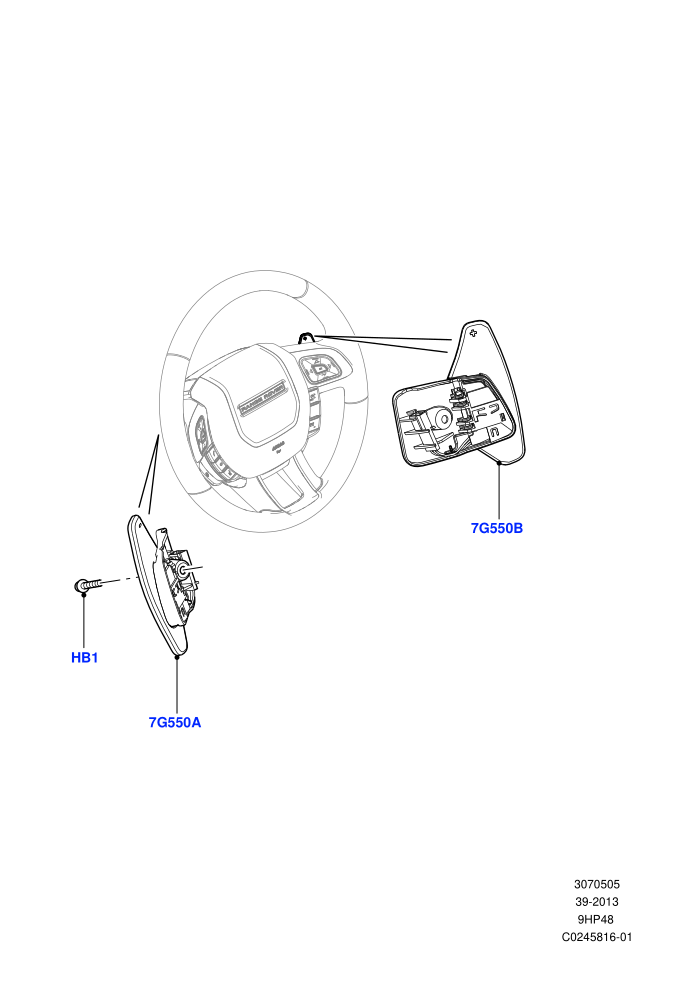 Gear Change-Automatic Transmission (9 Speed Auto AWD,Halewood (UK))(Steering Wheel)((V)FROMEH000001)