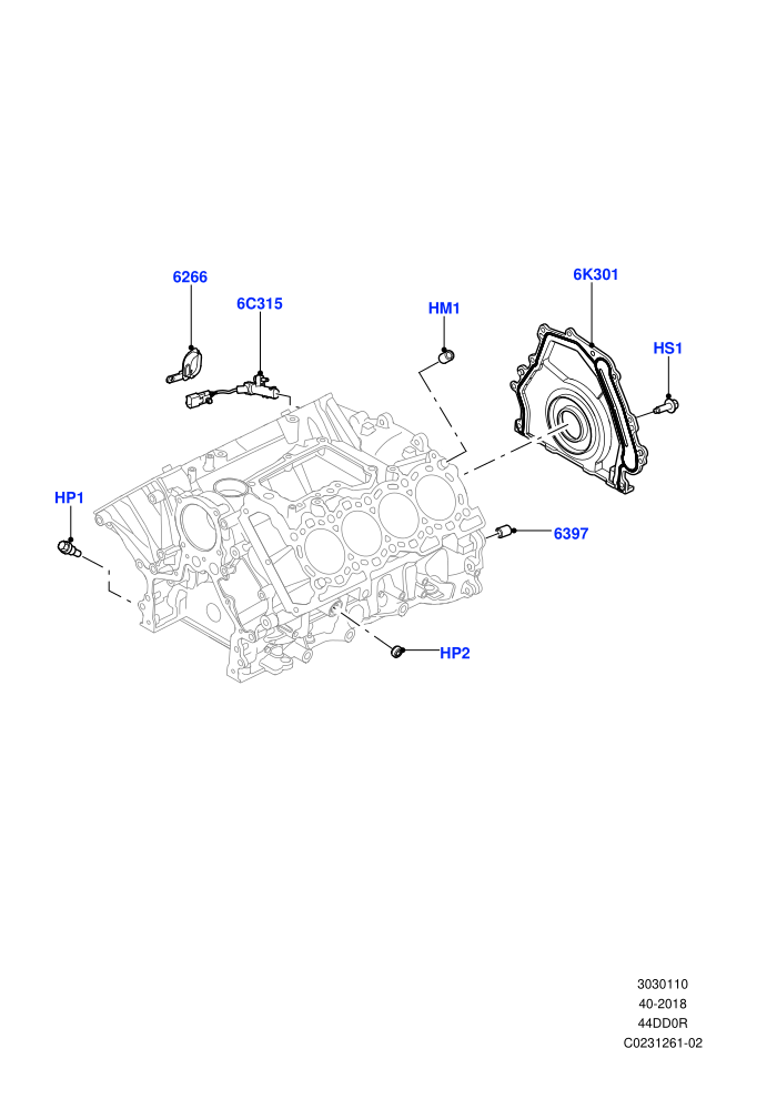 Cylinder Block And Plugs (4.4L DOHC DITC V8 Diesel)((V)FROMBA000001)