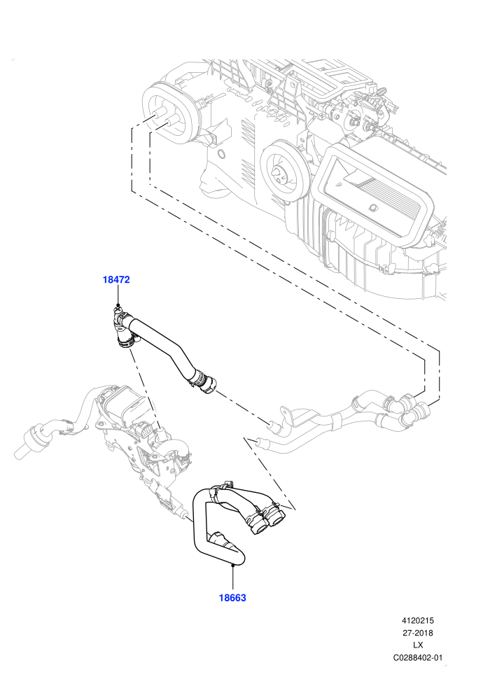Heater Hoses (4.4L DOHC DITC V8 Diesel,With Fuel Fired Heater)(Front)((V)FROMKA000001)