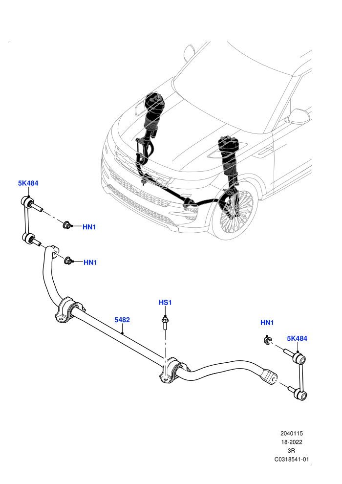 Front Cross Member & Stabilizer Bar (Dynamic Air Suspension,With Four Corner Air Suspension)(Conventional Stabilizer Bar)