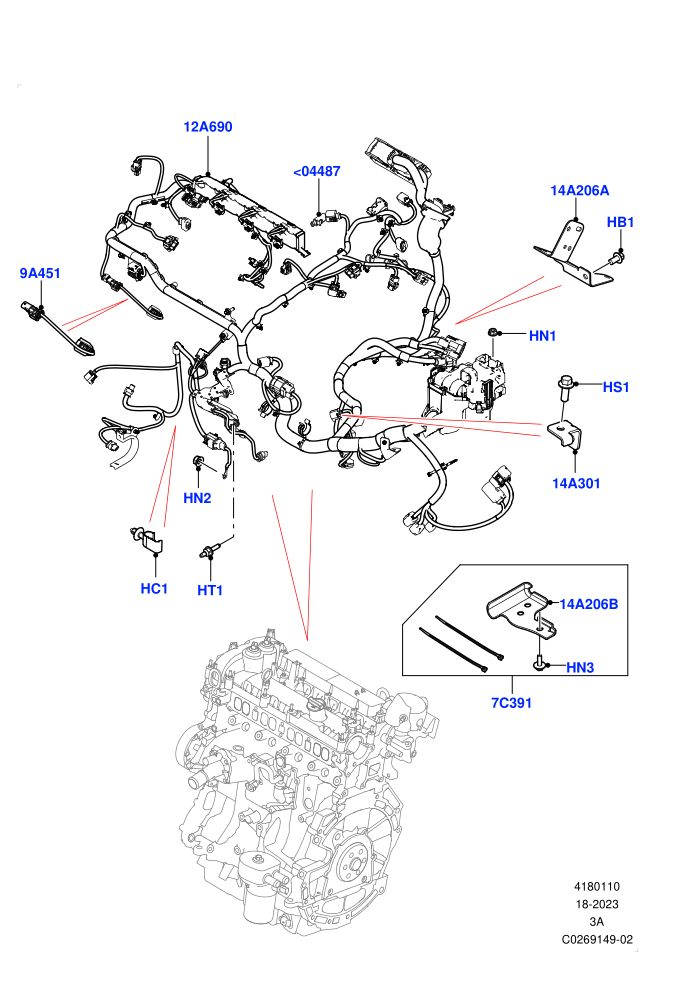 Electrical Wiring - Engine And Dash (2.0L I4 DSL HIGH DOHC AJ200,2.0L I4 DSL MID DOHC AJ200,Itatiaia (Brazil))(Engine)((V)TOHT999999 (V)FROMGT000001)