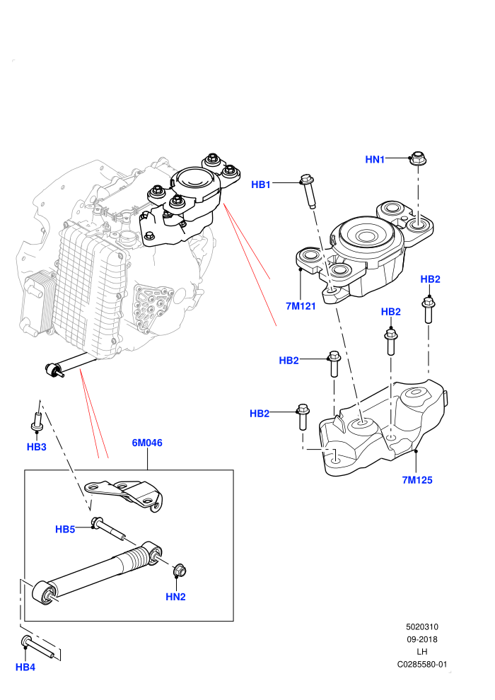 Transmission Mounting (2.0L I4 High DOHC AJ200 Petrol,2.0L I4 Mid DOHC AJ200 Petrol,Changsu (China))((V)FROMHG161788)