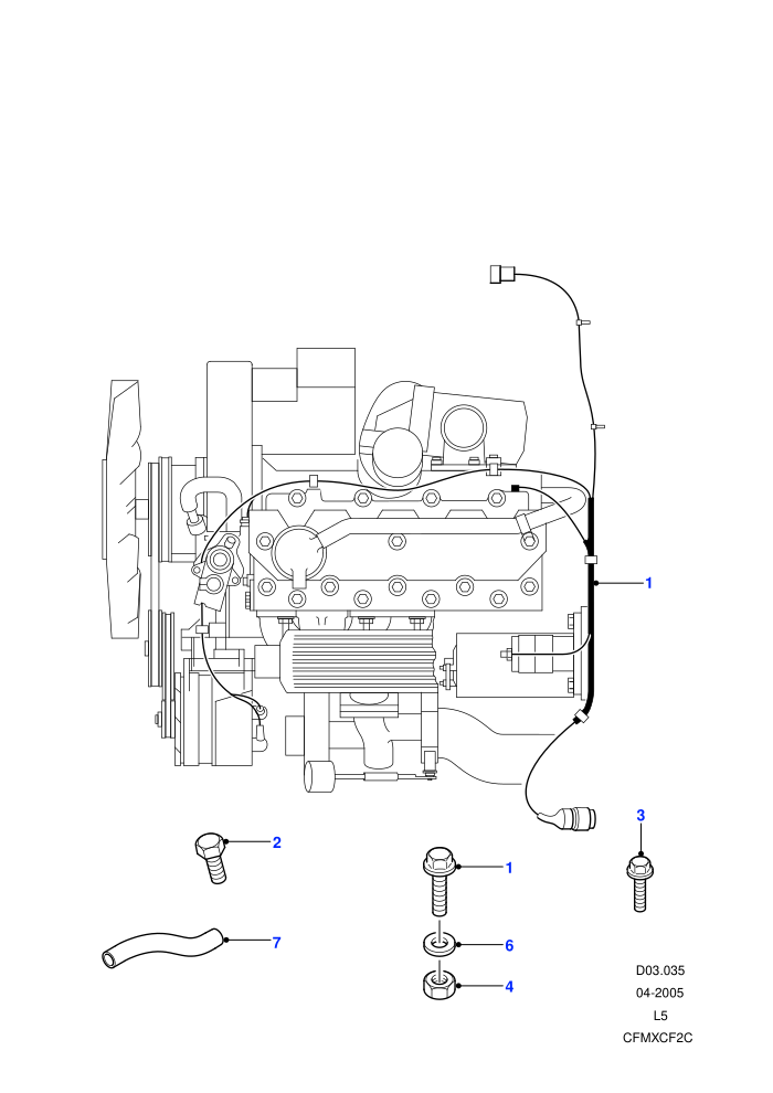 Harness-engine ((-)CDN/MEX/USA,Td5 2.5L I5)