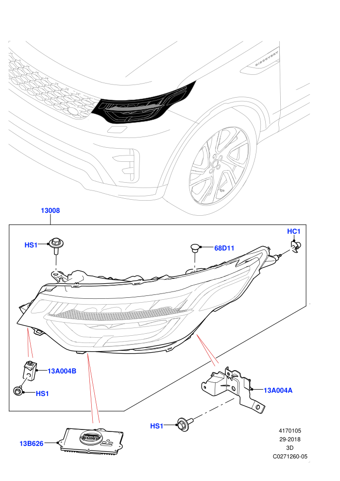 Headlamps And Front Flasher Lamps (Adaptive Led Headlamps,LED Headlamps)(Solihull Plant Build)((V)FROMHA000001)