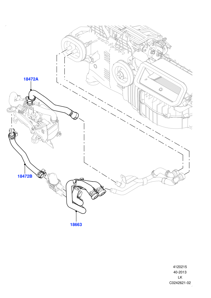 Heater Hoses (4.4L DOHC DITC V8 Diesel,Park Heating With Remote Control)(Front)((V)TOHA999999)