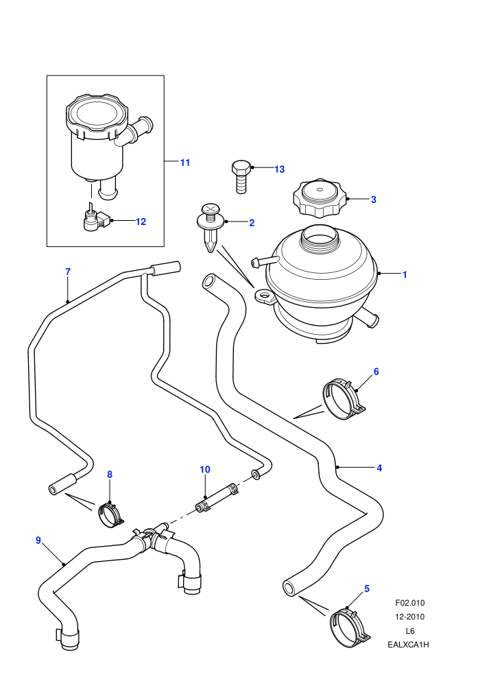 Expansion Tank And Hoses (With Petrol Engines)